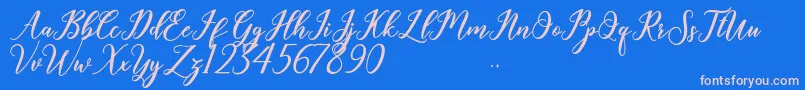 Geralyn Font – Pink Fonts on Blue Background
