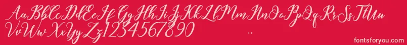 Geralyn Font – Pink Fonts on Red Background