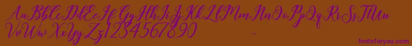 Geralyn Font – Purple Fonts on Brown Background