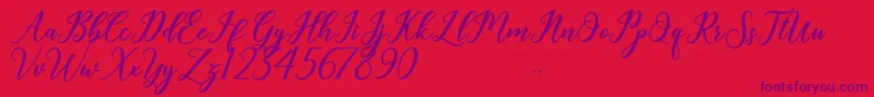 Geralyn Font – Purple Fonts on Red Background