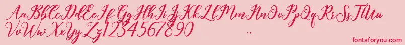 Geralyn Font – Red Fonts on Pink Background