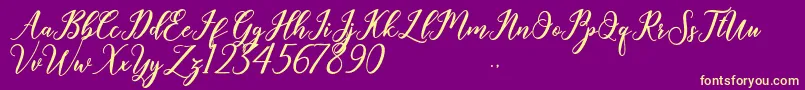 Geralyn Font – Yellow Fonts on Purple Background