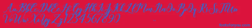 Geralyn Font – Blue Fonts on Red Background