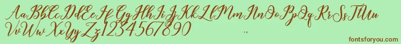 Geralyn Font – Brown Fonts on Green Background