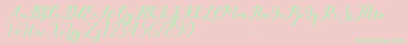 Geralyn Font – Green Fonts on Pink Background