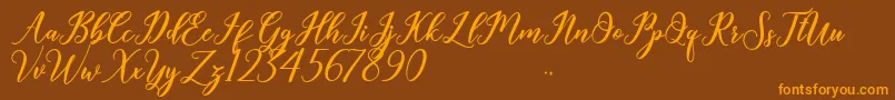 Geralyn Font – Orange Fonts on Brown Background