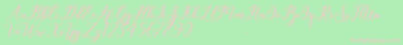 Geralyn Font – Pink Fonts on Green Background