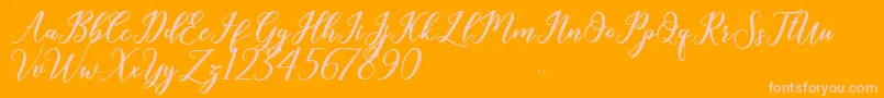 Geralyn-Schriftart – Rosa Schriften auf orangefarbenem Hintergrund