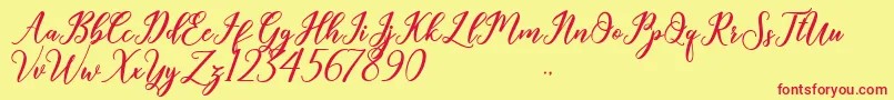 Geralyn Font – Red Fonts on Yellow Background