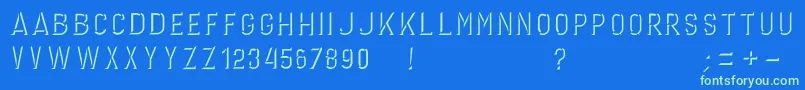 GERINIMO DARK-Schriftart – Grüne Schriften auf blauem Hintergrund