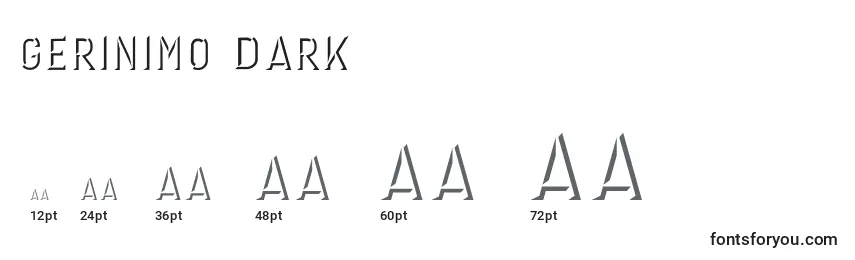 Размеры шрифта GERINIMO DARK
