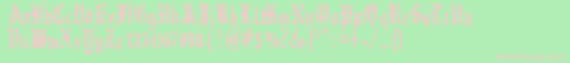 german    underground Font – Pink Fonts on Green Background