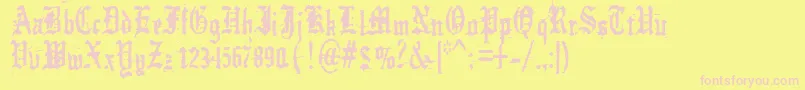 german    underground-fontti – vaaleanpunaiset fontit keltaisella taustalla