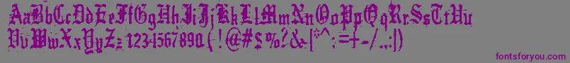 german    underground Font – Purple Fonts on Gray Background