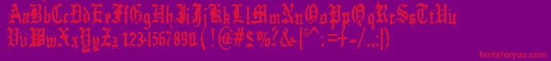 german    underground Font – Red Fonts on Purple Background