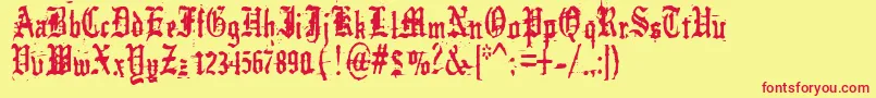 Шрифт german    underground – красные шрифты на жёлтом фоне