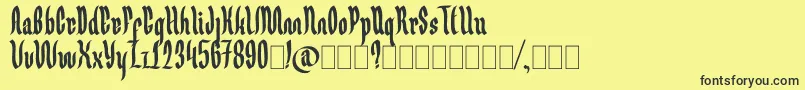 Germany Ghotic-Schriftart – Schwarze Schriften auf gelbem Hintergrund