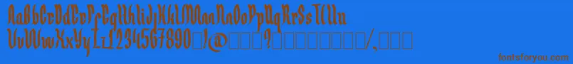 Germany Ghotic Font – Brown Fonts on Blue Background