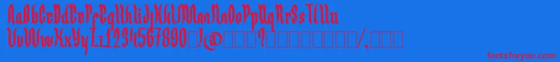 Germany Ghotic Font – Red Fonts on Blue Background