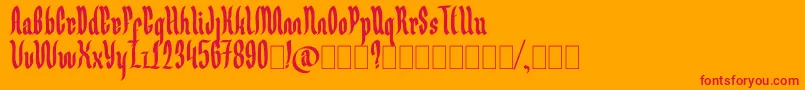 Germany Ghotic-Schriftart – Rote Schriften auf orangefarbenem Hintergrund