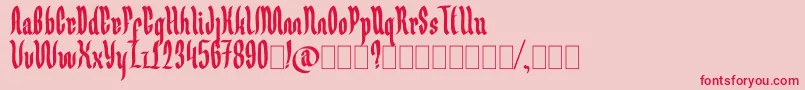 Germany Ghotic-Schriftart – Rote Schriften auf rosa Hintergrund