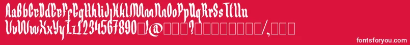 Germany Ghotic-Schriftart – Weiße Schriften auf rotem Hintergrund