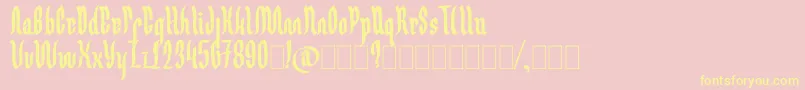 Germany Ghotic Font – Yellow Fonts on Pink Background