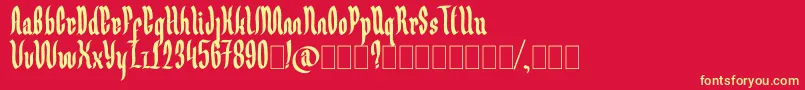 Germany Ghotic Font – Yellow Fonts on Red Background