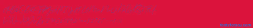 Germany Script Demo-Schriftart – Blaue Schriften auf rotem Hintergrund