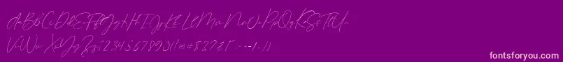 Germany Script Demo Font – Pink Fonts on Purple Background