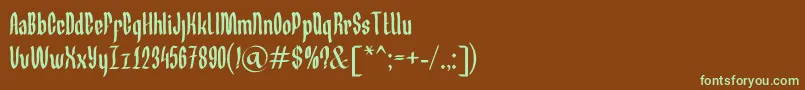 fuente Germany Slime Gothic – Fuentes Verdes Sobre Fondo Marrón