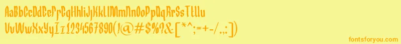 Germany Slime Gothic Font – Orange Fonts on Yellow Background