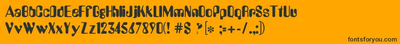 AmeliaDgRegular-Schriftart – Schwarze Schriften auf orangefarbenem Hintergrund