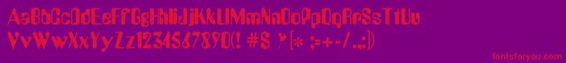 AmeliaDgRegular-Schriftart – Rote Schriften auf violettem Hintergrund