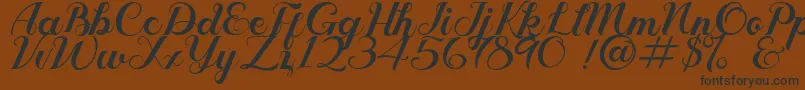 Geruthu Personal License Font – Black Fonts on Brown Background