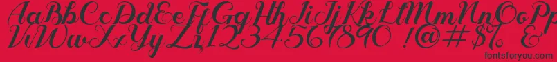 Geruthu Personal License Font – Black Fonts on Red Background