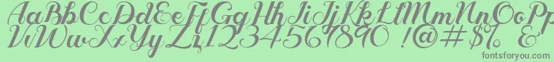 Geruthu Personal License Font – Gray Fonts on Green Background