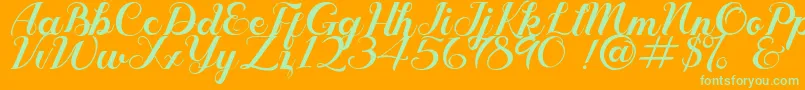 Geruthu Personal License Font – Green Fonts on Orange Background