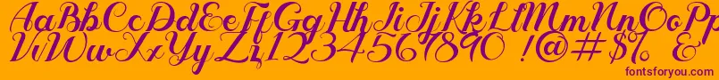 Geruthu Personal License Font – Purple Fonts on Orange Background