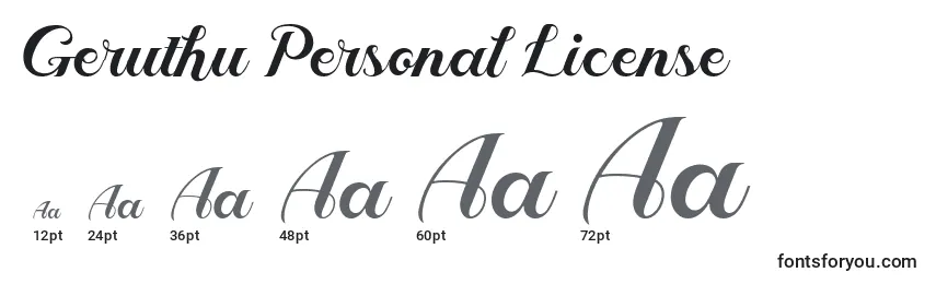 Geruthu Personal License Font Sizes
