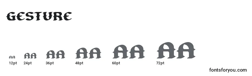 Gesture (127864) Font Sizes