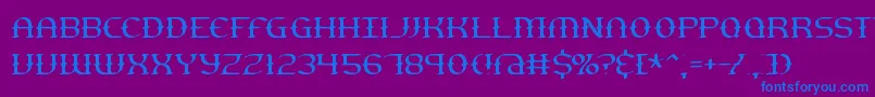 フォントgesturet – 紫色の背景に青い文字