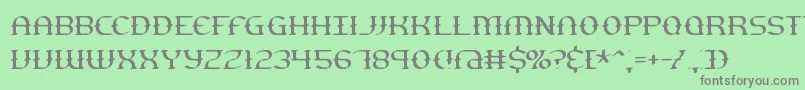 フォントgesturet – 緑の背景に灰色の文字