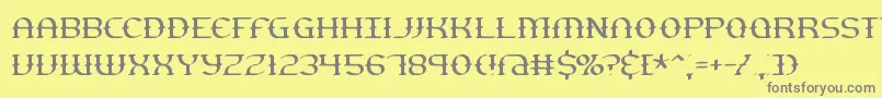 フォントgesturet – 黄色の背景に灰色の文字