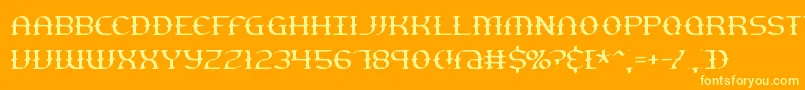 フォントgesturet – オレンジの背景に黄色の文字