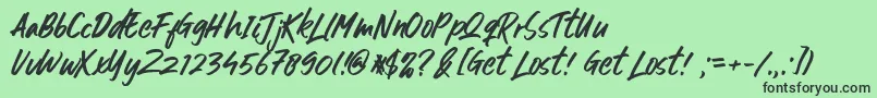 Get Lost Font – Black Fonts on Green Background
