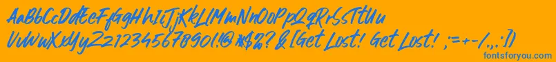 Get Lost Font – Blue Fonts on Orange Background