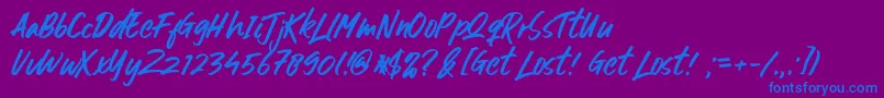 フォントGet Lost – 紫色の背景に青い文字