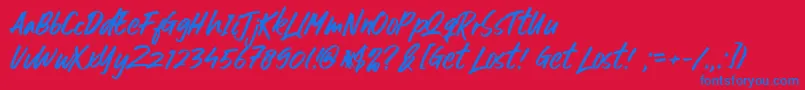 Get Lost Font – Blue Fonts on Red Background