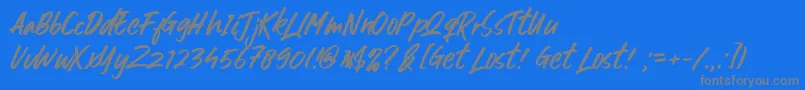 Get Lost-Schriftart – Graue Schriften auf blauem Hintergrund